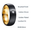 CHALAIR Mens Rings Black Brushed Tungsten Ring 8mm Domed Matt