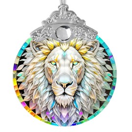 Stained Glass Suncatcher, Jocidea Lion Ornament, Christmas Ornaments, Holidays Ornaments, Christmas Tree Decor, Lion Decor for Home, Lion Gifts