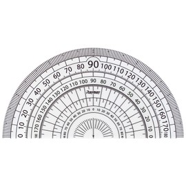 reimei藤井 分度器 Easy-to-Read Black 分度器 White 9 cm apj151 W