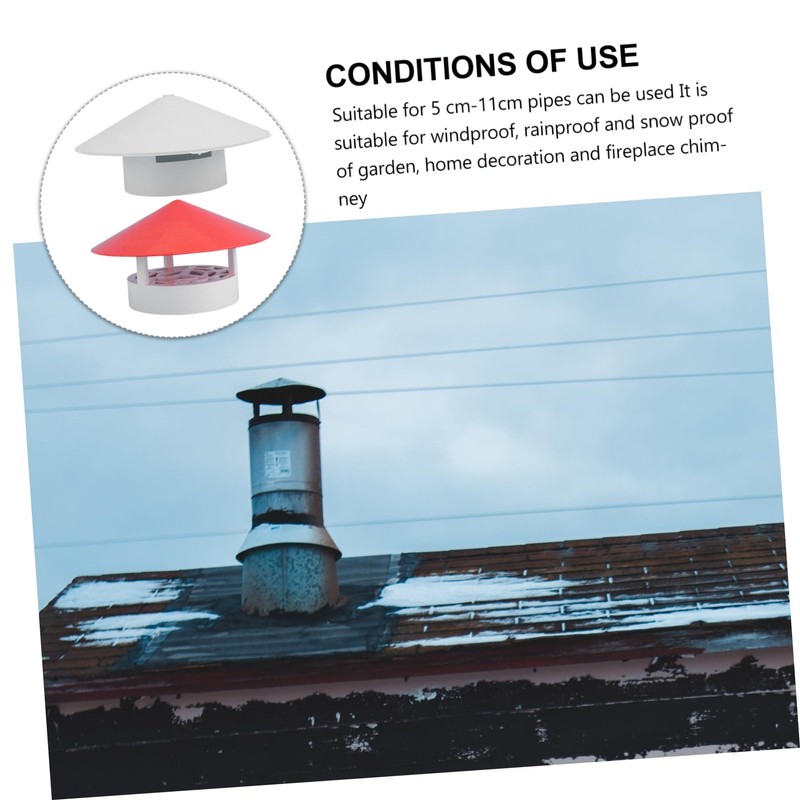 KICHOUSE 1pc Chimney Rainproof Cover Smoke Funnel for Ventilation Easy