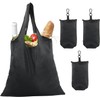 4 bolsas de la compra plegables con bolsa adjunta, negro,
