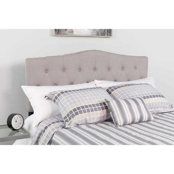 Flash Furniture Cambridge Tufted Upholstered Queen Size Headboard in Light