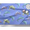 Soimoi Blue polyester Crepe Fabric Chameleon Reptile Print Fabric by