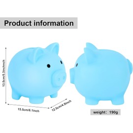 2Pcs Cute Piggy Bank Plastic Pig Money Bank Adults Piggy Bank Pig Money Box Coin Bank Plastic Saving Coin Box for Boys Girls Kids (Big) (Blue, Pink)