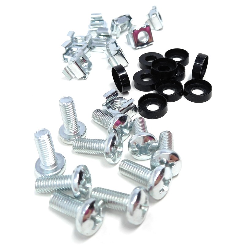 10pcs. M6 Rack Fixing Set, Captive Cage Nuts Bolts Screws