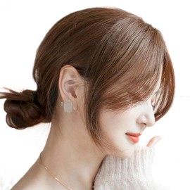 Bangs Wig, Middle Parting, Wig, Conceals Gray Hair, Partial Wig, Thorl Cover, Miss Wig, Conceals Gray Hair, Hair Loss, Hair Extension, Straight Point Wig, Parting Natural Top Hairpiece (Light Brown)