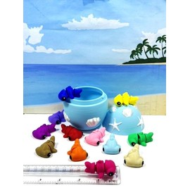 12pcs 3D Printed Baby Hammerhead Sharks, Plastic Ocean Sea Animals Figures, Colorful Articulated Baby Hammerhead Sharks, Fidget ADHD Autism Toy BHS001-SET-PSE