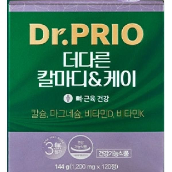 Dr. Prio Calmadi &amp; K Calcium Magnesium Vitamin D Vitamin K 120 tablets / 닥터프리오 칼마디&케이 칼슘 마그네슘 비타민D 비타민K 120정 X 2박스, 단일상품