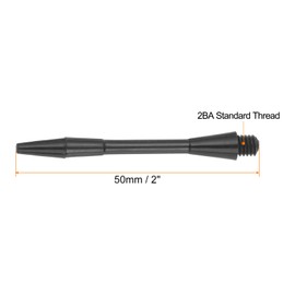 PATIKIL 21pcs 50mm Plastic Dart Shaft Medium 2BA Thread Dart Accessories Black