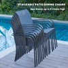 VICLLAX Patio Stackable Dining Chairs Set for 4, Outdoor Metal