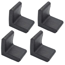 Hxchen 40 x 40 x 30mm/1.6" x 1.6" x 1.2" L Shaped Furniture Angle Iron Rubber Foot Covers Black - (4 Pcs)
