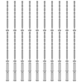 20PCS M4 Door Handle Bolt Through Fixings, M4 Screw Connecting Bolts & Sleeves, Door Handle Screws, Nickel Plated Screws Suitable for Escutcheons, Door Handle, Cabinet, Drawers