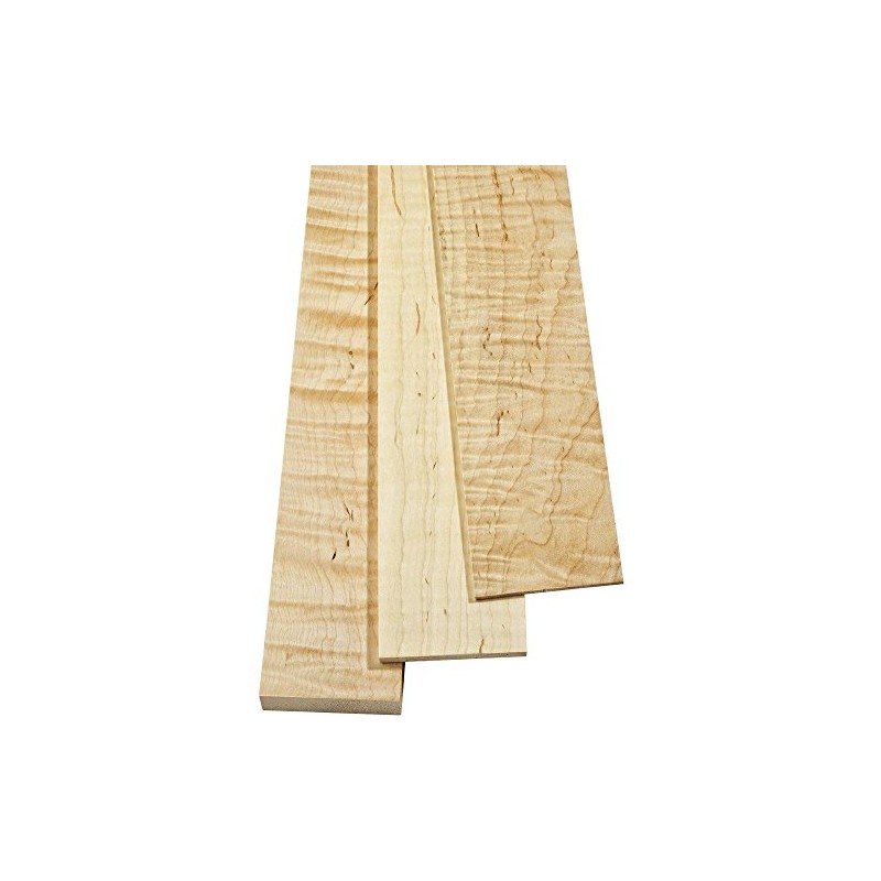Soft Curly Maple by the Piece, 1/4" X 5" X