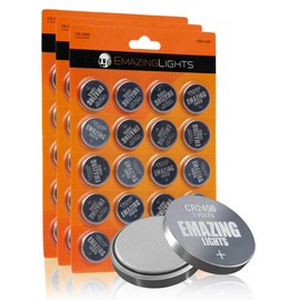 EmazingLights 60 Pack CR2450 Battery 3V Lithium Coin Cell Batteries Long Lasting Multipack for Keyless Remote FOB, Candles