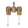 B&P Lamp® 2-Lite Cluster W/Pull-Chain Sockets, Antique Brass