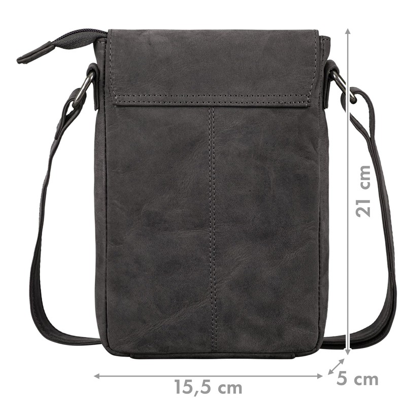 ROYALZ 'Louisiana' Leather Shoulder Bag Small for Men Leather Mini