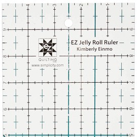 Simpli-EZ 8829425 5-inch by 10-inch Jelly Roll Ruler Quilting Tool,White