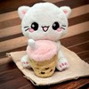 moodrush® Boba Cat Bubble Tea Cat Plush Toy Cuddly Toy
