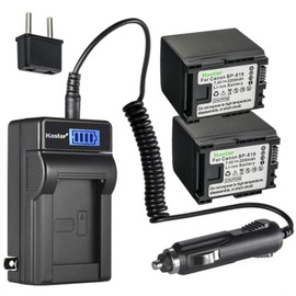 Kastar 2-Pack BP-819 Battery and LCD AC Charger Compatible with Canon VIXIA HF G10 HFG10, VIXIA HF G20 HFG20, VIXIA HF G30 HFG30, VIXIA HF M30 HFM30 Camcorders