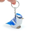 Blue Jay Keychain Ring Hook Clip Crested Jaybird Charm Miniature