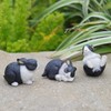 Cynkeyee Easter Decor Bunny Figurines - Set of 3 Resin