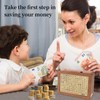 Reusable Wooden Money Box with Counter, Goalsaver Box with Savings