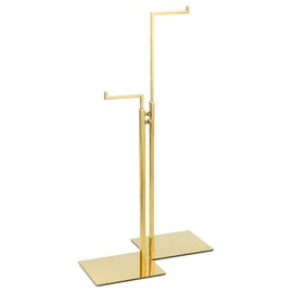 QWORK Adjustable Display Stand for Fashion Accessories and Jewelry, Polished Titanium Gold Stainless Steel, Multifunctional with EVA Stability Base, 2 Pcs