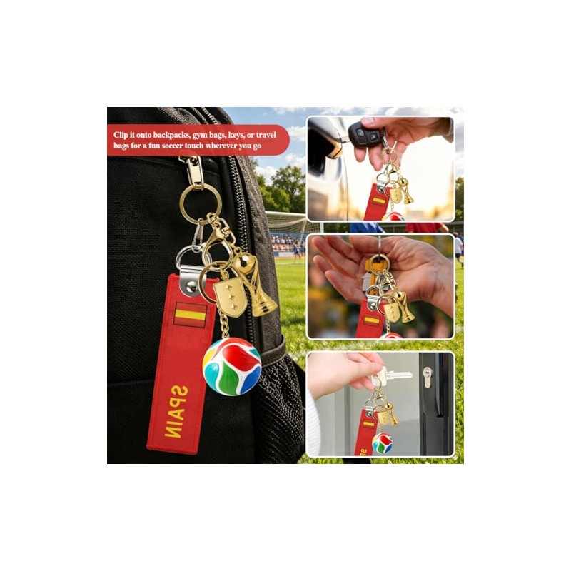 Soccer Keychain Set - 4PCS World Cup Inspired Accessories