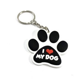 UTVDistribution I Love My Dog Paw Rescue Fur Baby Keychain Key Chain Charm Zipper Pull