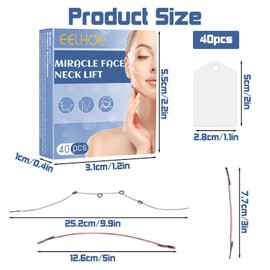 40 Pcs Face Lift Tape Invisible with 3 Fixed Ropes, Instant V Shaped Facelifting Sticker for Skin Firming, Facelift Patches for Wrinkles Sagging Loose Skin