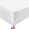 ROOEE Satin Silk Fitted Sheet with Pillowcase Set Breathable Soft