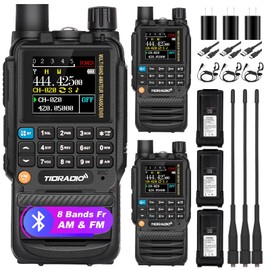 TIDRADIO TD-H3 GMRS Radio Handheld, USB-C Charging & Programming, Multi-Band Two Way Radios Long Range, NOAA FM AM, Copy Frequency, Rechargeable Walkie Talkies with 2500mAh Battery, 3 Pack-Black
