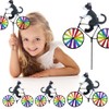 Windmill Garden Decoration Windmill Rotating Cat Dog Bicycle Design Rainbow