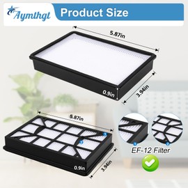 Aymthgt 2 Pack EF-12 52731 HEPA Filter Compatible With Kenmore 62731, 52731, 81615, 81614, BC4026 Canister Vacuum Cleaner, Compare To Part# 591021101