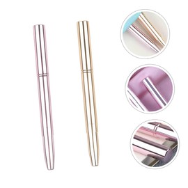 FOMIYES 2pcs Double-ended Lip Brush Cover for Lipstick and Lip Makeup Application for Makeup Lovers and Beginners Includes Rose Gold and Shimmer Pink Brushes