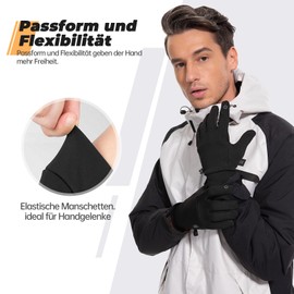 PULIOU Gloves Men Women Winter Warm Cycling Gloves Winter Gloves Cycling Gloves Sports Gloves Running Gloves Touchscreen Windproof Non-Slip Elastic, ST03-Black