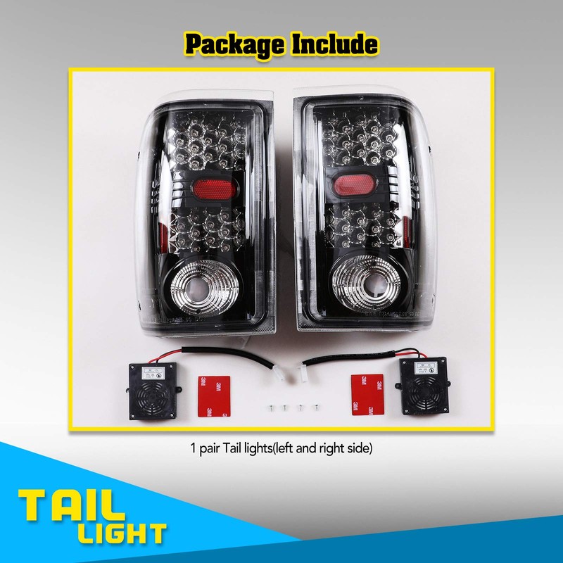 AUTOWIKI LED Tail Lights For 2001-2005 Ford Ranger Rear Lamps