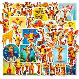 Mistree 50 Stickers Giraffe 5 cm Craft Sticker Set Children
