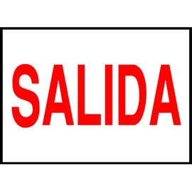 Aluminum Horizontal Metal Sign Multiple Sizes Salida Exit Emergency OSHA Ansi Red with Border Weatherproof Street Signage 14x10Inches