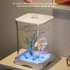 Niwugady Aquarium with Feeding Opening Top and Built-in Ground Light,