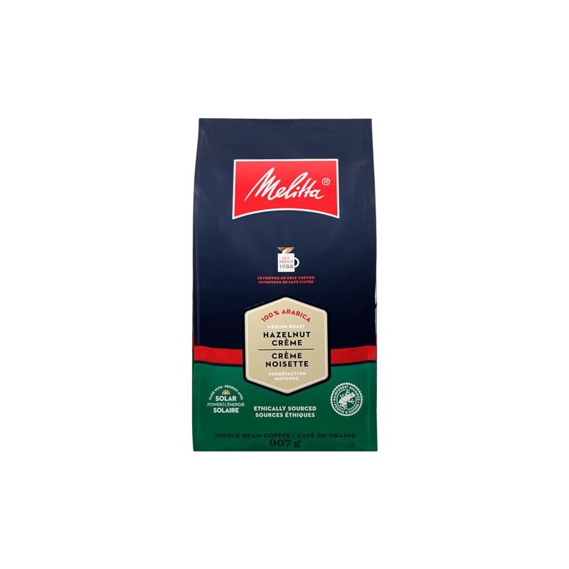 Melitta Hazelnut Cream Whole Bean Coffee, Medium Roast, Rainforest Alliance