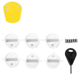 Surf Fin Plug,6pcs Black/White Plastic Cup Plug Surfboard FCS Round Surf Fin Plug G5 Box Fin Plug & Screw Key (2#)