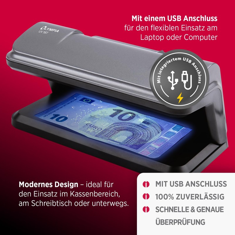Olympia UV 587 Banknote Checker | 365nm UV Light for