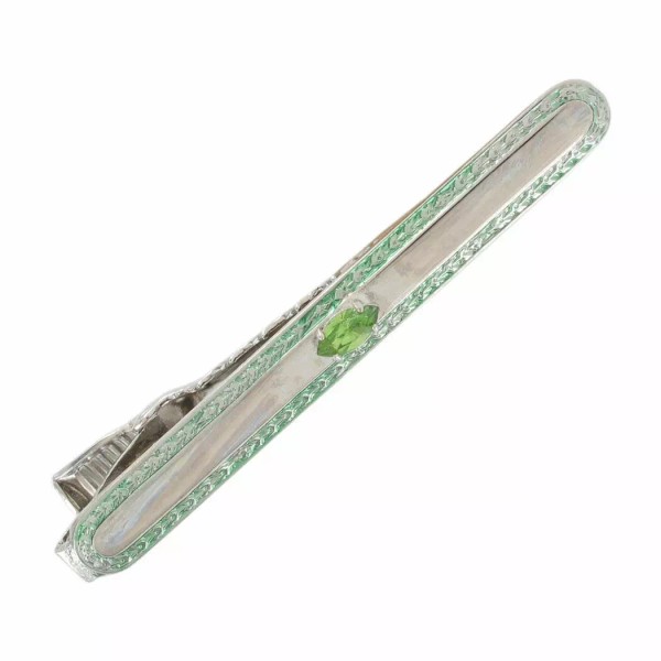 Private Label Mens Silver Tone Tie Clasp Clip Retro Design