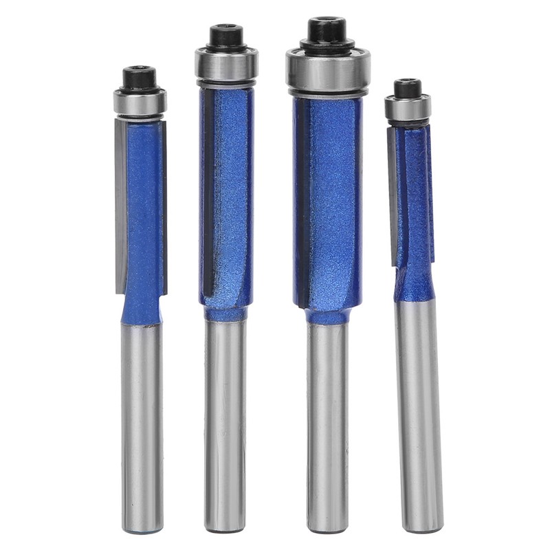 4pcs 1/4 Inch Shank Straight Flush Trim Router Bit Woodworking