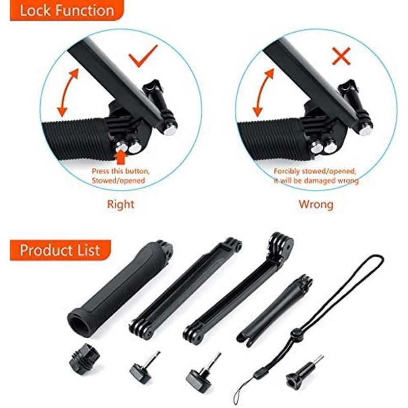 FitStill 3 Way Tripod for GoPro Hero 11/10/9/8/7/6/5/4/3/2/1 Session Max
