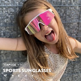 KAPVOE Kids Baseball Glasses Youth Polarized Sports Sunglasses Boys Girls Cycling Shades Running Softball UV400 Age 6-14