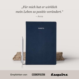 Pareto Planner (Undated) - Perfectly Organized Achieving Goals, Increase Productivity, Develop Good Habits | Book Calendar, Weekly Planner, Daily Planner, Success Journal, Organiser | Navy