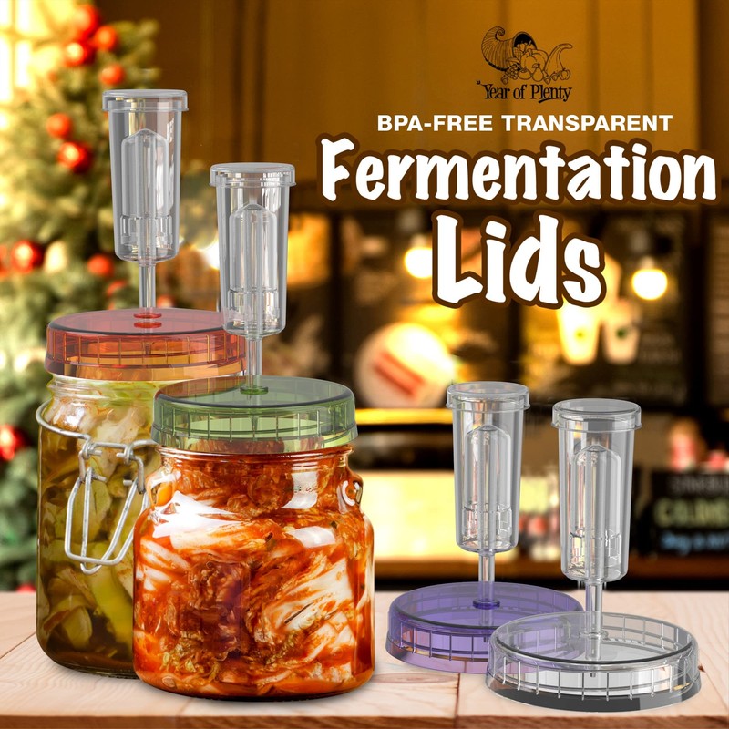 Fermentation Lids | 4-Pack | Multi-Colored | Year of Plenty