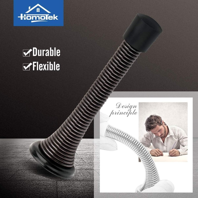 Oil Rubbed Bronze Spring Door Stopper with Rubber Bumper –